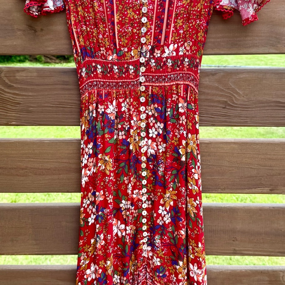 Label of Love floral red maxi dress